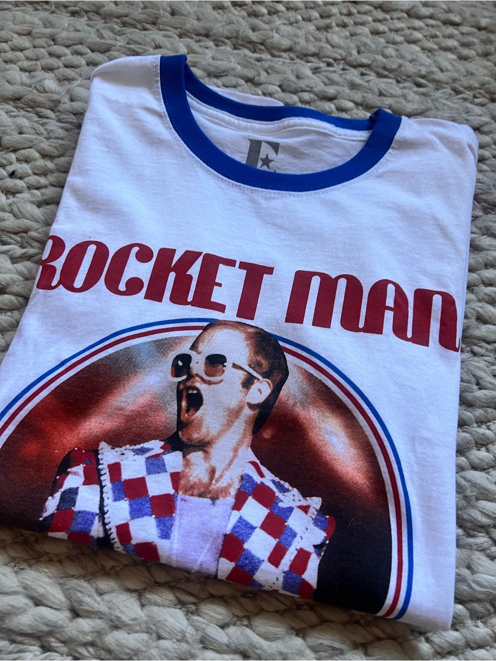 Elton John Tour Rocket Man Graphic Ringer Tee Small